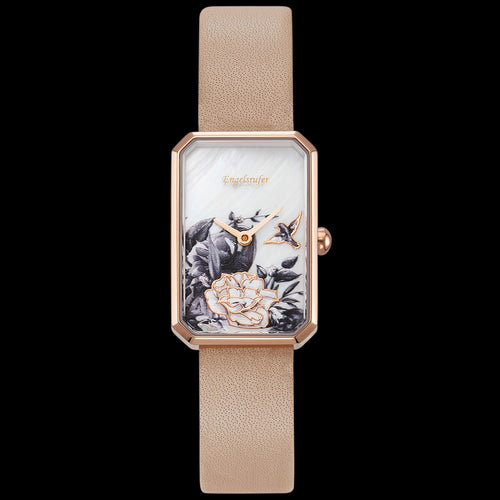 ENGELSRUFER ROMANTIC GARDEN OBLONG ROSE GOLD WATCH