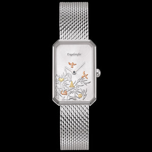 TREE OF LIFE SILVER MESH OBLONG WATCH | ENGELSRUFER AUSTRALIA