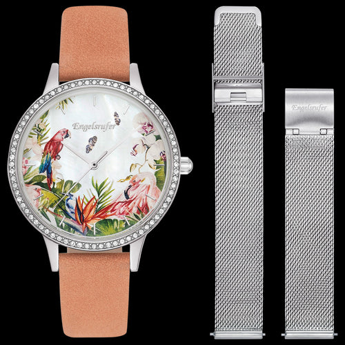 ENGELSRUFER PARADISE SILVER CZ SURROUND INTERCHANGEABLE WATCH