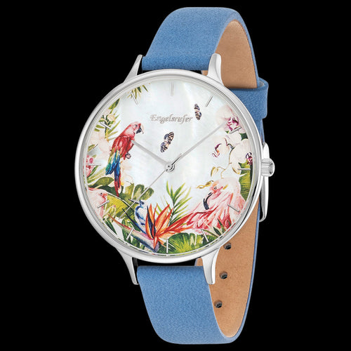 ENGELSRUFER PARADISE SILVER AZURE BLUE WATCH - ANGLE VIEW