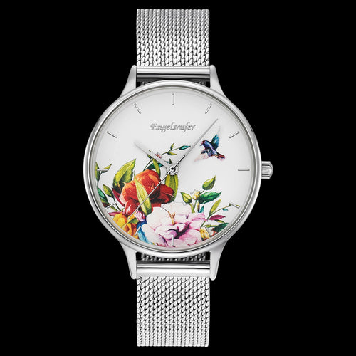 ENGELSRUFER ROMANTIC GARDEN SILVER MESH WATCH