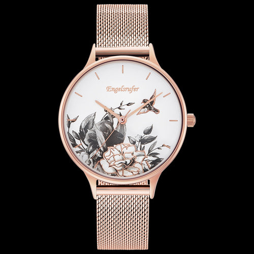 ENGELSRUFER ROMANTIC GARDEN ROSE GOLD MESH WATCH