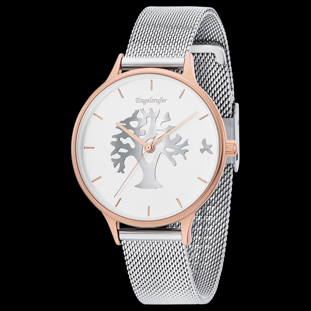 ENGELSRUFER TREE OF LIFE TWO-TONE MESH WATCH - ANGLE VIEW