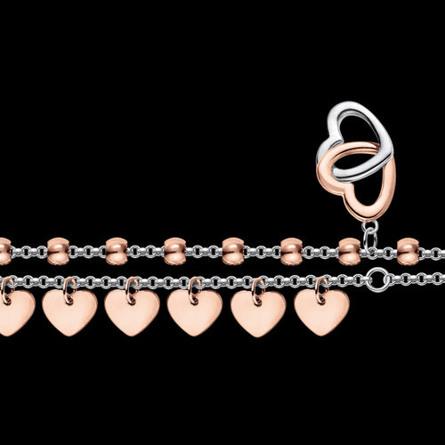 ENGELSRUFER STEEL BOHO HEARTS BRACELET - CHARM CLOSE-UP