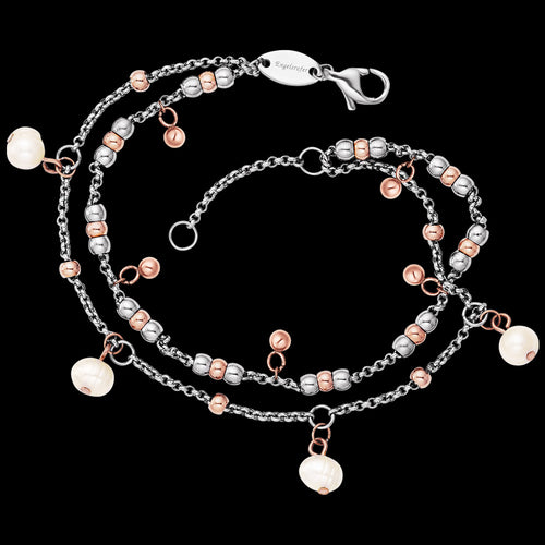 ENGELSRUFER STEEL BOHO PEARL BRACELET