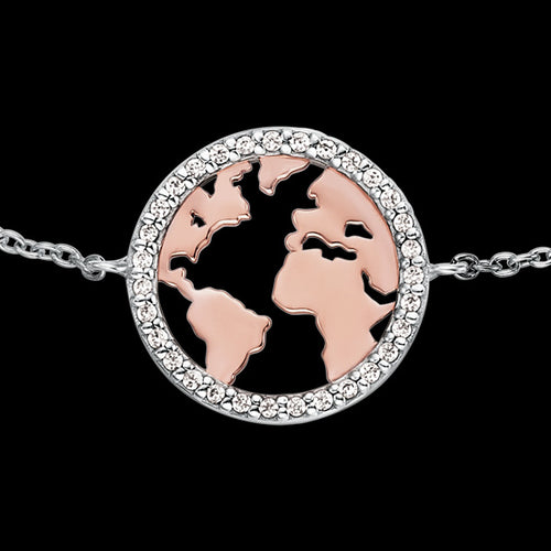 ENGELSRUFER SILVER WORLD CZ BRACELET - CLOSE-UP