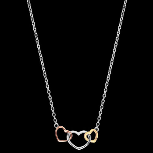 ENGELSRUFER SILVER THREE HEARTS INTERLOCKING NECKLACE