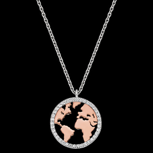 ENGELSRUFER SILVER ROSE GOLD WORLD NECKLACE