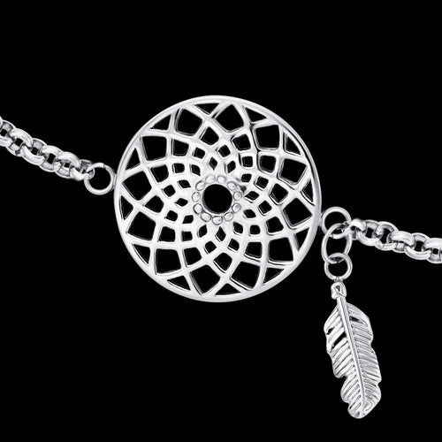 ENGELSRUFER STEEL DREAMCATCHER ANKLET - CLOSE-UP