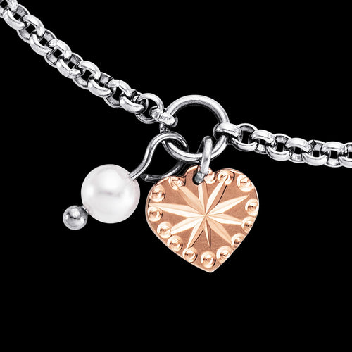 ENGELSRUFER STEEL HEART & PEARL ANKLET