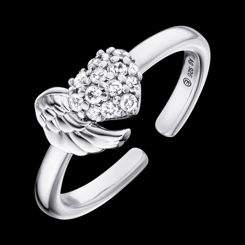 ENGELSRUFER SILVER HEARTWING CZ RING