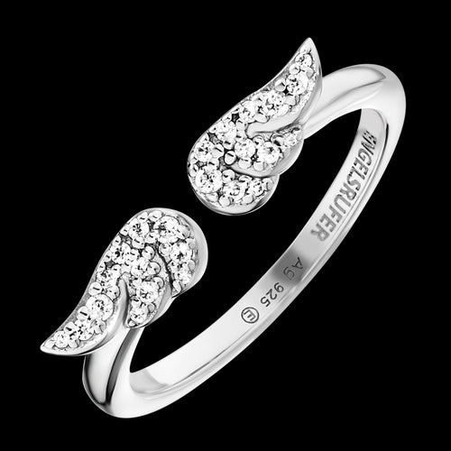 ENGELSRUFER SILVER TWIN CZ WING RING