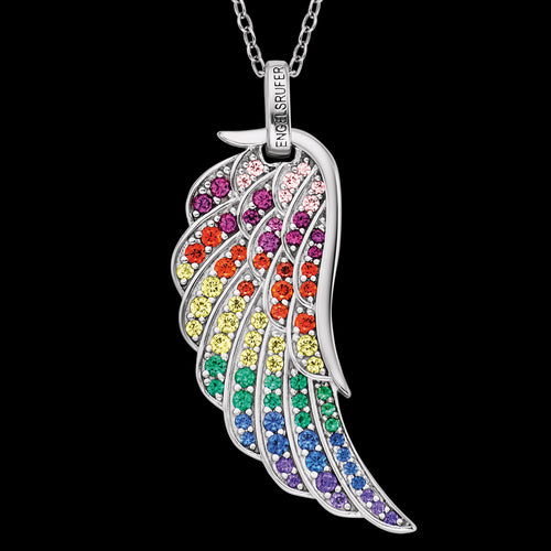 ENGELSRUFER SILVER RAINBOW WING CZ NECKLACE - CLOSE-UP