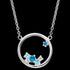 ENGELSRUFER SILVER COSMO CIRCLE BLUE CZ NECKLACE - CLOSE-UP