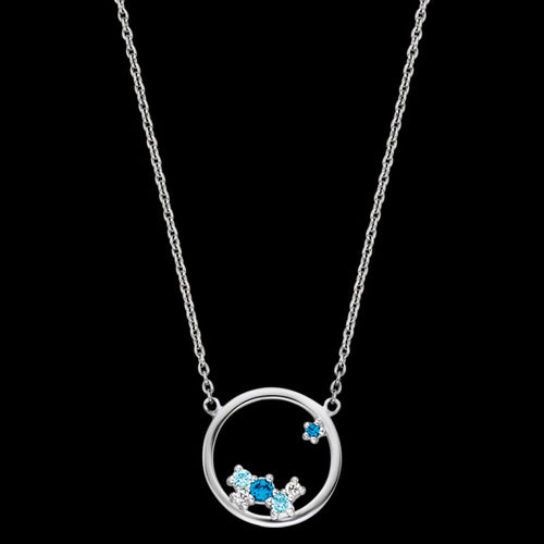 ENGELSRUFER SILVER COSMO CIRCLE BLUE CZ NECKLACE