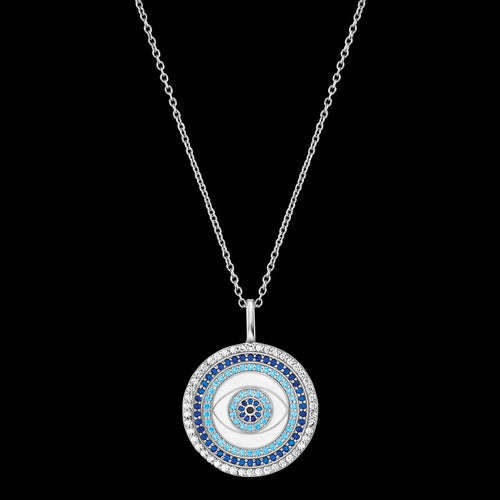 LUCKY EYE SILVER BLUE ENAMEL NECKLACE | ENGELSRUFER AUSTRALIA