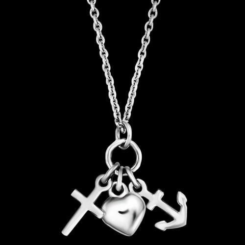 CROSS, HEART & ANCHOR SILVER CHILDREN'S NECKLACE | HERZENGEL AUSTRALIA