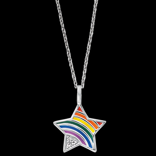 HERZENGEL CHILDREN'S STAR RAINBOW CZ ENAMEL NECKLACE