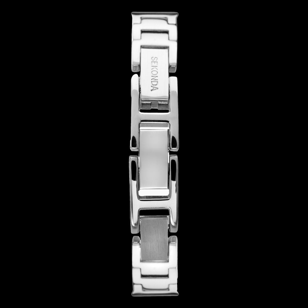 SEKSY LADIES ROCKS HALO BLUE DIAL SILVER CRYSTAL WATCH - BRACELET VIEW