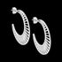 ELLANI STAINLESS STEEL 35MM CRESCENT LATTICE HOOP EARRINGS