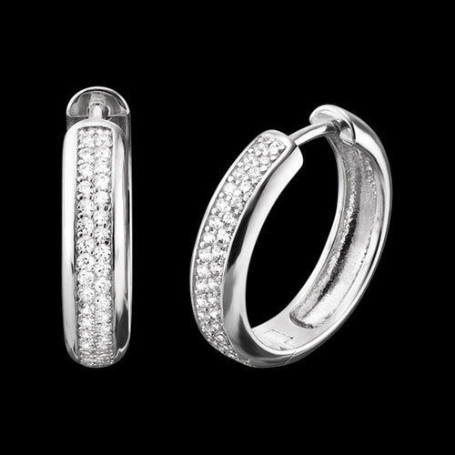 ENGELSRUFER SILVER NINA 21MM HOOP CZ EARRINGS