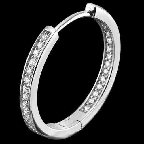 ENGELSRUFER SILVER LISA 24MM HOOP CZ EARRINGS - CLOSE-UP