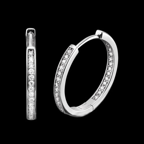 ENGELSRUFER SILVER LISA 24MM HOOP CZ EARRINGS