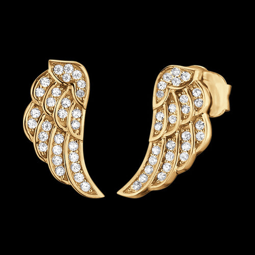 GOLD CZ WING STUD EARRINGS | ENGELSRUFER AUSTRALIA