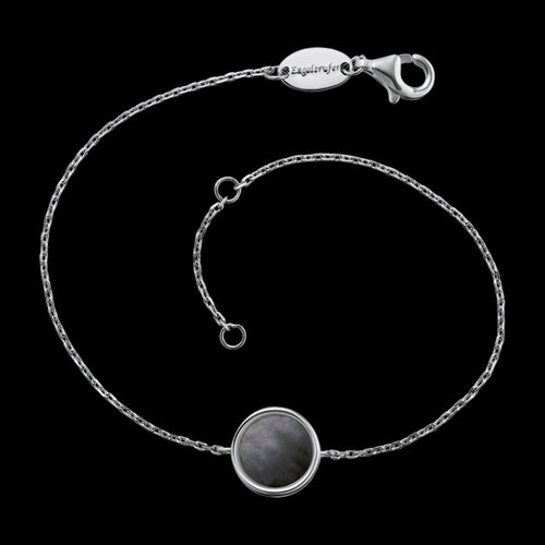 ENGELSRUFER SILVER DARK GREY MOTHER OF PEARL BRACELET