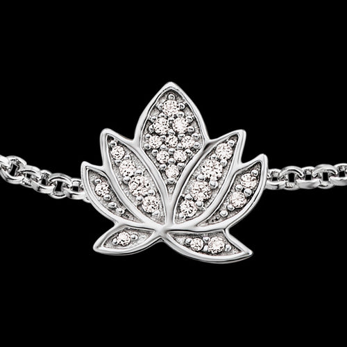 ENGELSRUFER SILVER LOTUS CZ BRACELET - CLOSE-UP