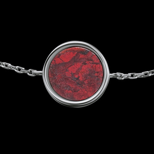 ENGELSRUFER SILVER RED JASPER POWER STONE BRACELET - CLOSE-UP