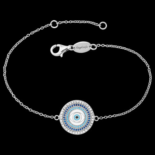 LUCKY EYE SILVER BLUE ENAMEL BRACELET | ENGELSRUFER AUSTRALIA