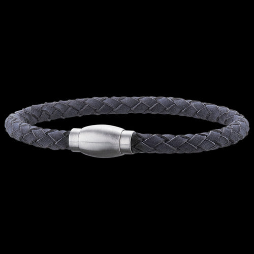 SAVE BRAVE MEN'S JAMES GREY LEATHER BRACELET - VIEW 2