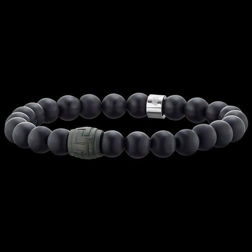 GREEK KEY MEN'S ONYX BEAD BRACELET | SAVE BRAVE AUSTRALIA