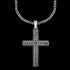 SAVE BRAVE MEN'S BJORN STAINLESS STEEL CROSS NECKLACE - CLOSE-UP