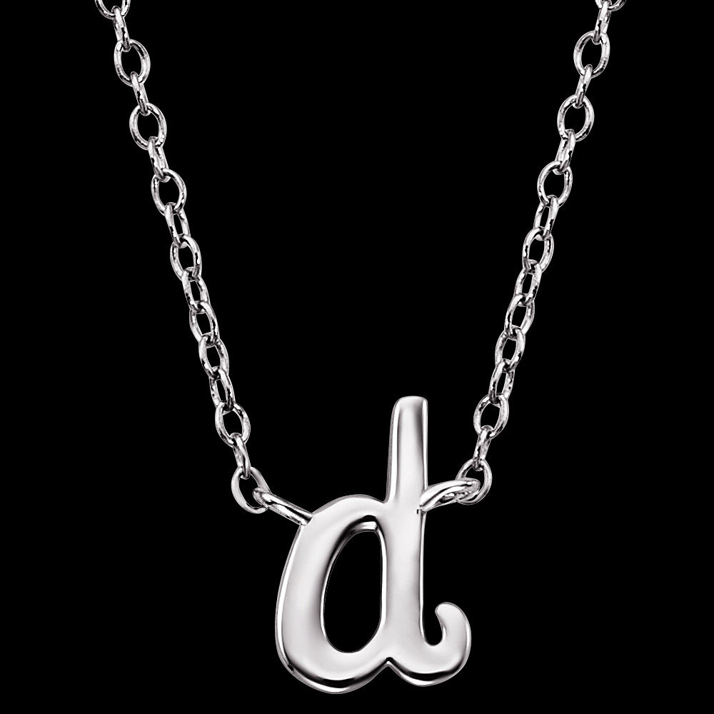 ENGELSRUFER SILVER LETTER D INITIAL CZ NECKLACE - CLOSE-UP