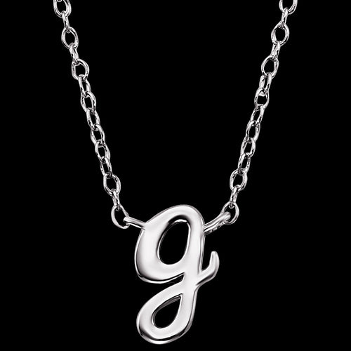 ENGELSRUFER SILVER LETTER G INITIAL CZ NECKLACE - CLOSE-UP