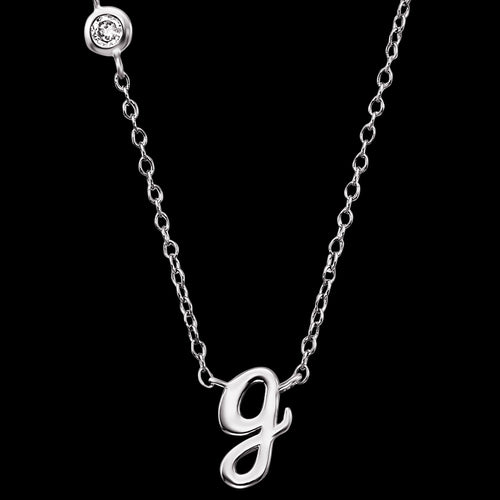 ENGELSRUFER SILVER LETTER G INITIAL CZ NECKLACE