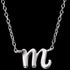 ENGELSRUFER SILVER LETTER M INITIAL CZ NECKLACE - CLOSE-UP