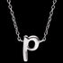 ENGELSRUFER SILVER LETTER P INITIAL CZ NECKLACE - CLOSE-UP