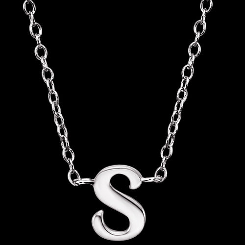 ENGELSRUFER SILVER LETTER S INITIAL CZ NECKLACE - CLOSE-UP