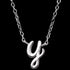 ENGELSRUFER SILVER LETTER Y INITIAL CZ NECKLACE - CLOSE-UP