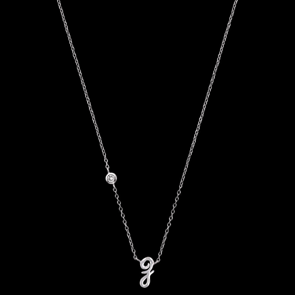 ENGELSRUFER SILVER LETTER Z INITIAL CZ NECKLACE - FULL VIEW