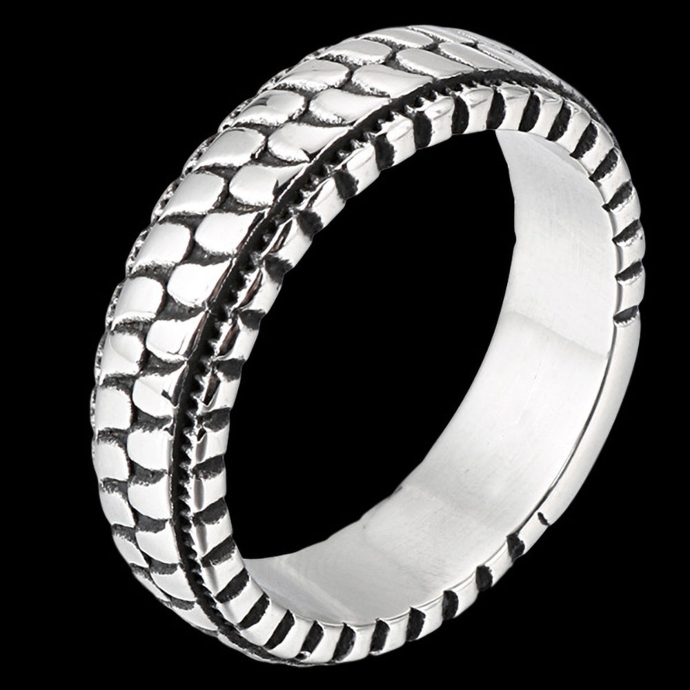 MAXIMAN ADRENALIN 6MM MEN'S STAINLESS STEEL RING - SIDE VIEW