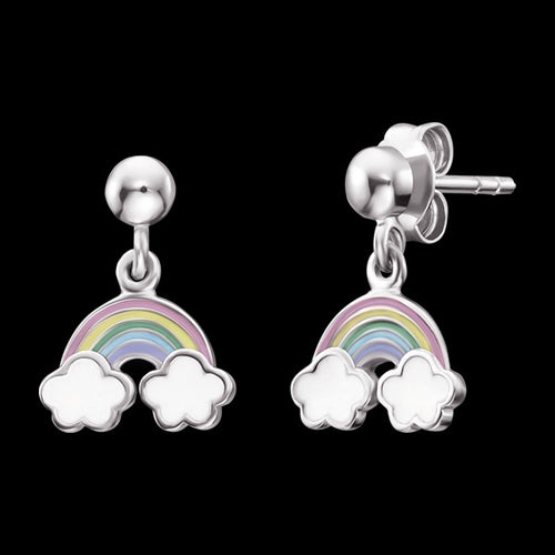 HERZENGEL CHILDREN'S RAINBOW SILVER ENAMEL EARRINGS