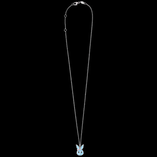 HERZENGEL CHILDREN'S BLUE BUNNY SILVER ENAMEL NECKLACE - FULL VIEW