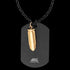 SAVE BRAVE MEN'S MILAN GOLD BULLET DOGTAG NECKLACE - CLOSE-UP