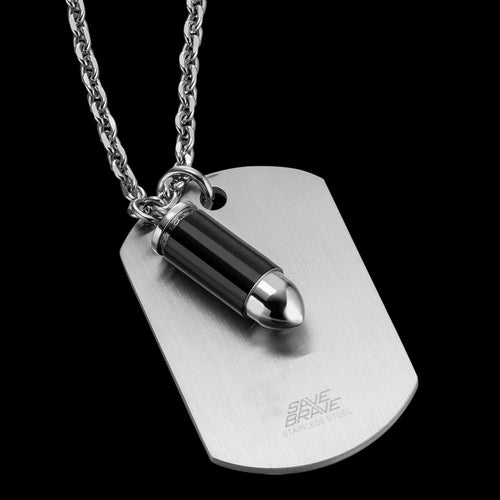 BULLET DOGTAG STEEL MEN'S NECKLACE | SAVE BRAVE AUSTRALIA