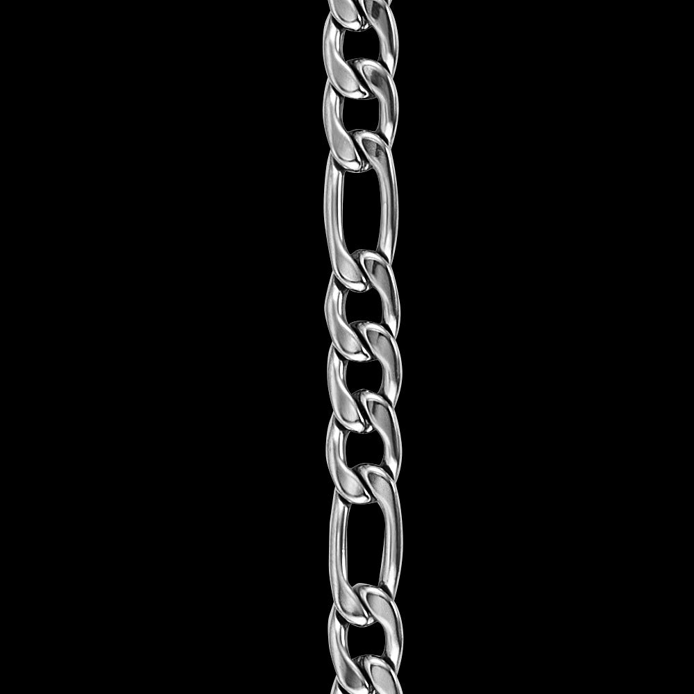 SAVE BRAVE MEN'S JACKSON STAINLESS STEEL CHAIN NECKLACE - LINK CLOSE-UP