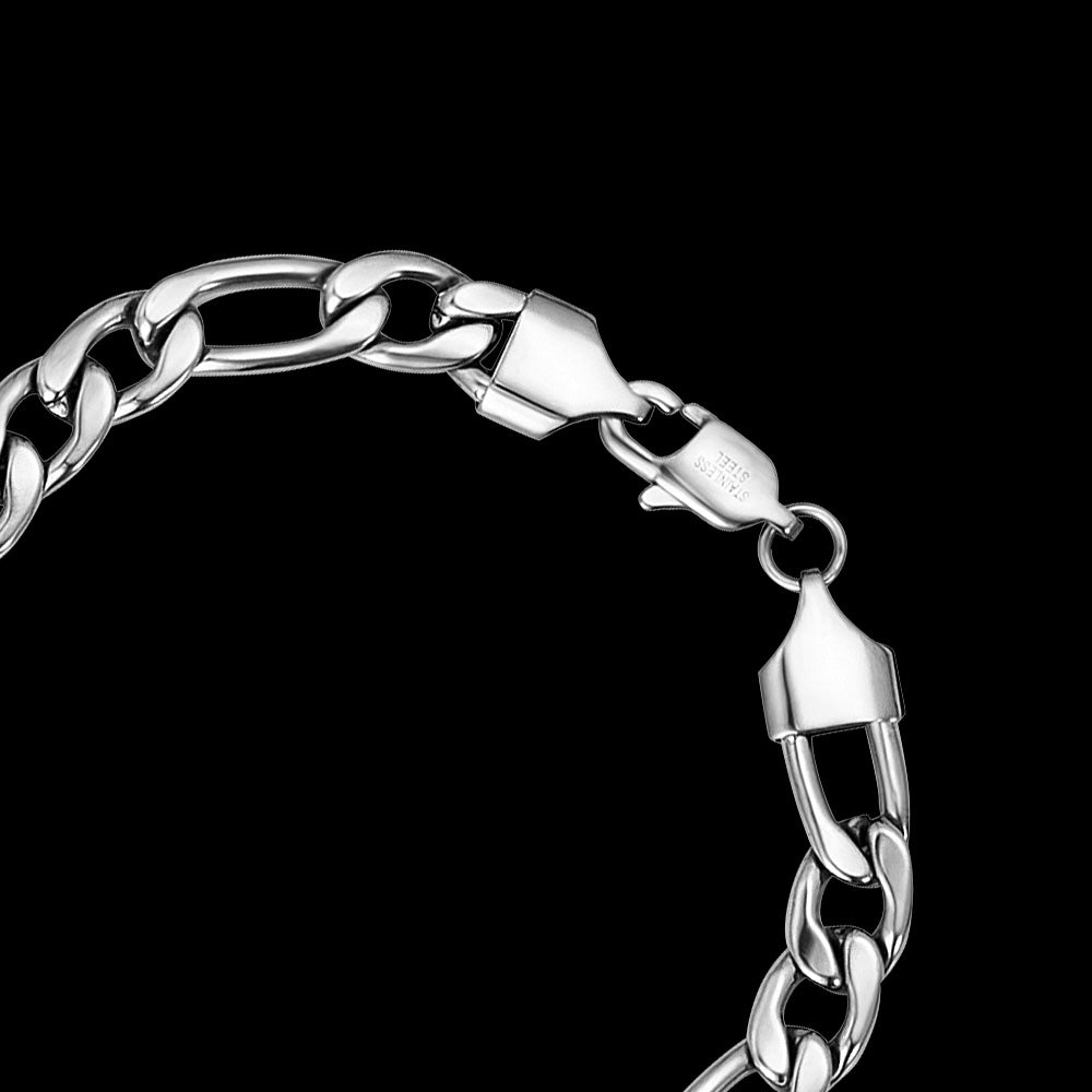 SAVE BRAVE MEN'S JACKSON STAINLESS STEEL CHAIN NECKLACE - CLASP CLOSE-UP